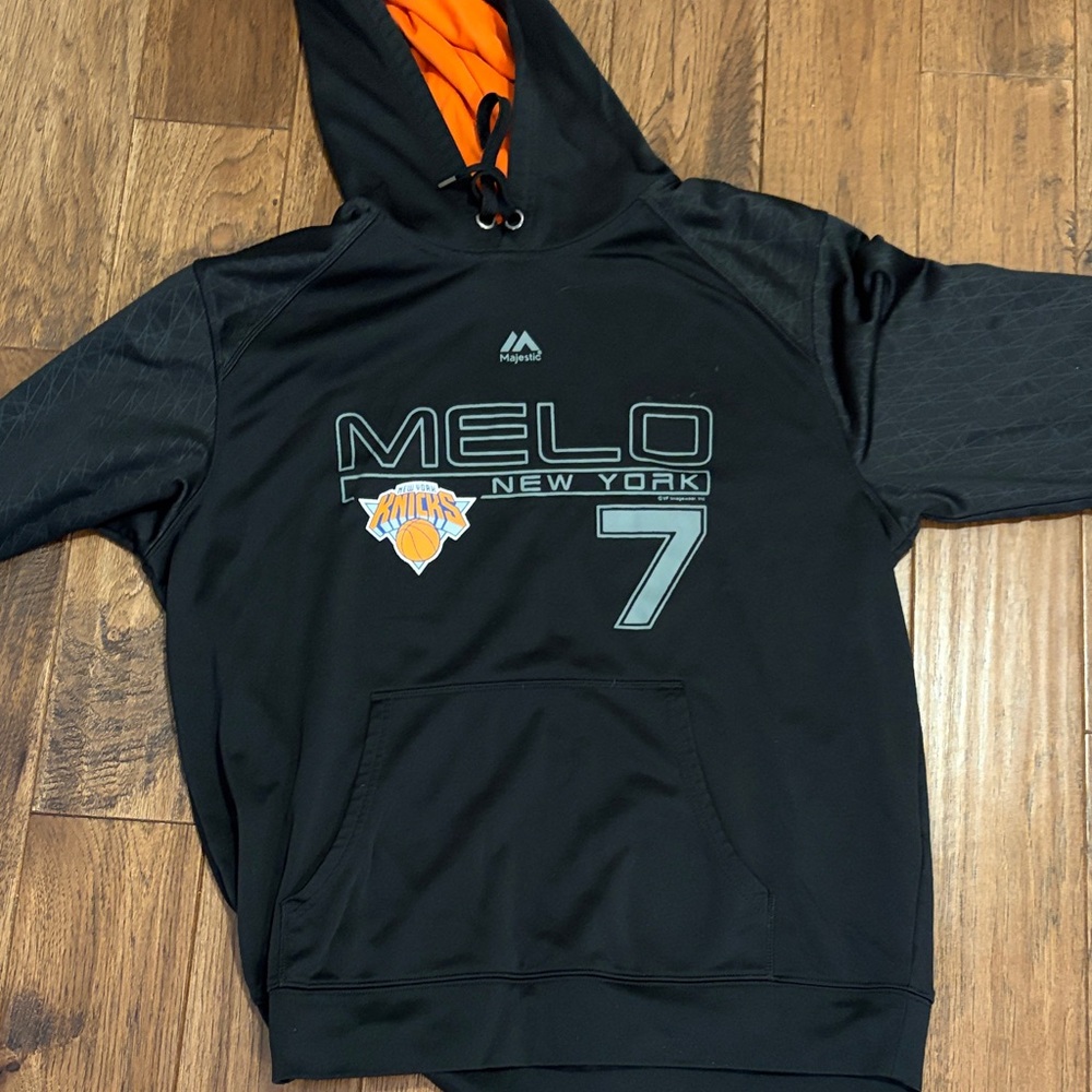 Majestic Black and Orange Melo New York Hoodie